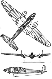 Plan 3 vues du Amiot Am.351/354