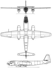 Plan 3 vues du Arado Ar 234 Blitz