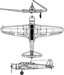 Plan 3 vues du Nakajima B5N 'Kate'