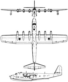 Plan 3 vues du Blohm und Voss Bv 222 Wiking