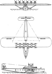 Plan 3 vues du Dornier Do X 