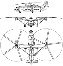 Plan 3 vues du Mil Mi-12 'Homer'
