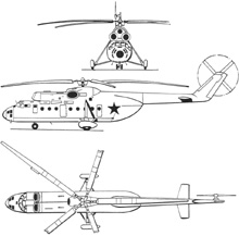 Plan 3 vues du Mil Mi-6 'Hook'