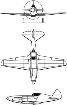 Plan 3 vues du Mikoyan-Gurevich MiG-1/3 