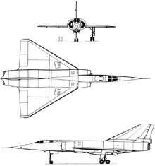 Plan 3 vues du Dassault  Mirage IV