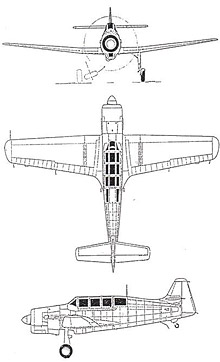 Plan 3 vues du Morane-Saulnier MS.470 Vanneau