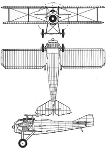 Plan 3 vues du SPAD S.VII 