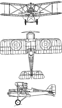 Plan 3 vues du R.A.F. SE.5