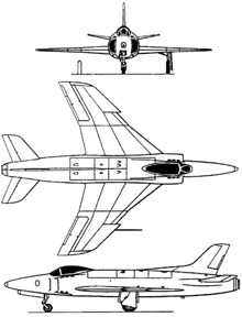 Plan 3 vues du Supermarine Swift