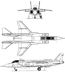 Plan 3 vues du Yakovlev Yak-141 'Freestyle'