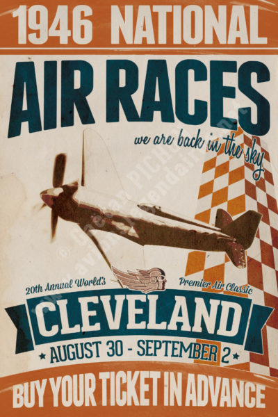 Et HOP ! ... Dans la musette ! Vintage-Retro-poster-Cleveland-Air-Races-1946-copyright-Pichon-400x600