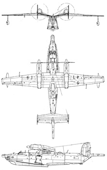 Plan 3 vues du Beriev Be-12 Chaika ‘Mail’