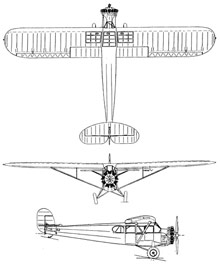 Plan 3 vues du Fairchild Canada FC-71