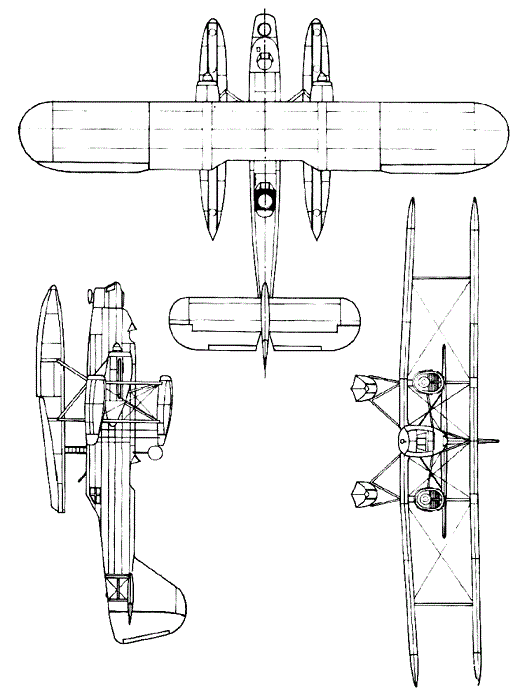 Plan 3 vues du Heinkel He 59