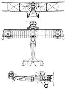 Plan 3 vues du Salmson 2A2