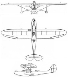 Plan 3 vues du CRDA – CANT Z.501 Gabbiano