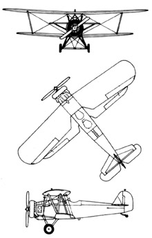 Plan 3 vues du Yokosuka K5Y ‘Willow’