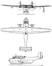 Plan 3 vues du Consolidated XP4Y Corregidor