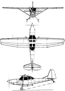 Plan 3 vues du SIAI-Marchetti SM.1019