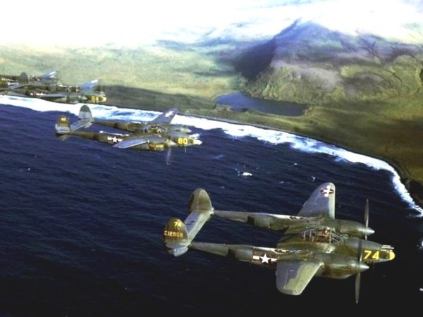 Alaska p-38s-flying-over-the-aleutians-1944