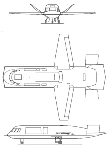 Plan 3 vues du Northrop Tacit Blue