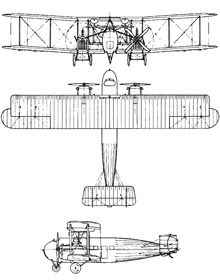 Plan 3 vues du Vickers Vernon