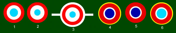 Evolution de la cocarde tricolore de 1912 à 1944
