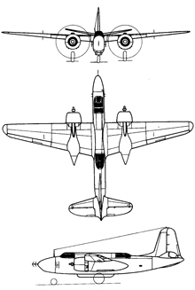 Plan 3 vues du Douglas P-70 Nighthawk / Moonfighter