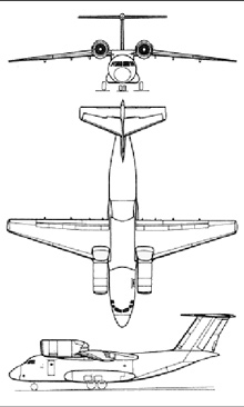 Plan 3 vues du Antonov An-72 / An-74 ‘Coaler’