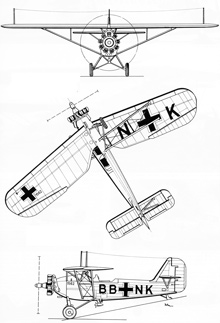 Plan 3 vues du Heinkel He 46