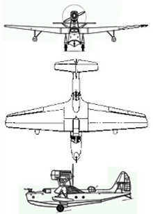 Plan 3 vues du Beriev MBR-2 'Mote'