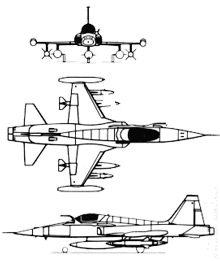 Plan 3 vues du Northrop F-5 Freedom Fighter