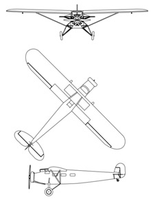 Plan 3 vues du Fairchild Canada FC-82