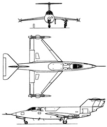 Plan 3 vues du Saunders-Roe SR.53