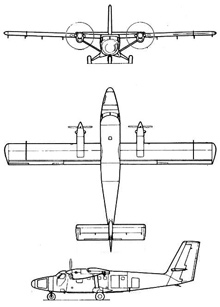 Plan 3 vues du De Havilland Canada / Viking Twin Otter 400