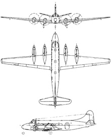 Plan 3 vues du De Havilland DH.114 Heron