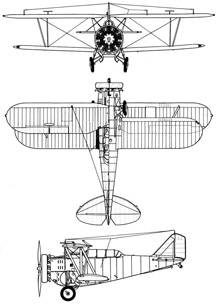 Plan 3 vues du Grumman FF/SF Fifi