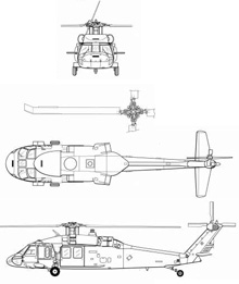 Plan 3 vues du Sikorsky MH-60 Jayhawk