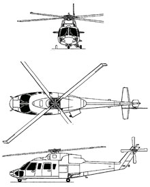 Plan 3 vues du Sikorsky H-76 Eagle