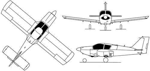 Plan 3 vues du Robin HR.100