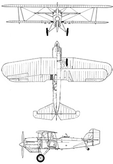 Plan 3 vues du Curtiss O-1 / F8C Falcon