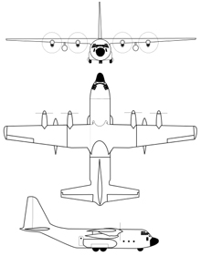 Plan 3 vues du Lockheed-Martin C-130J Super Hercules