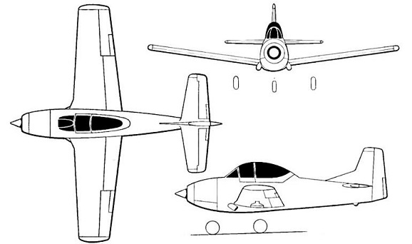 Plan 3 vues du AIDC T-CH-1 Chung Hsing