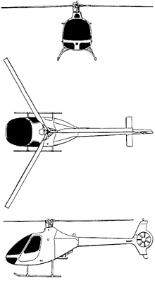 Plan 3 vues du Guimbal Cabri G2