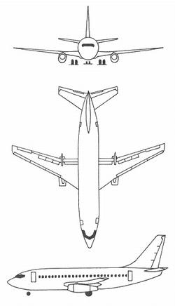 Plan 3 vues du Boeing T-43/ CT-43 Gator