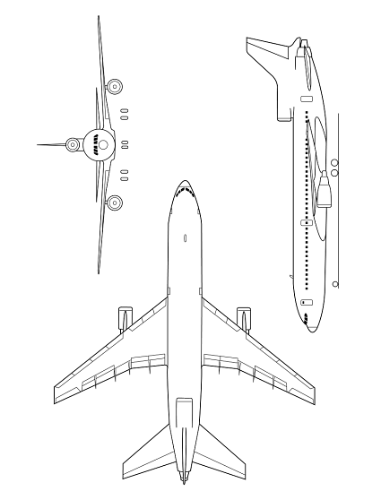 Plan 3 vues du Lockheed L-1011 TriStar