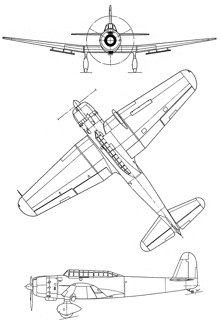 Plan 3 vues du Kugisho D3Y Myojo