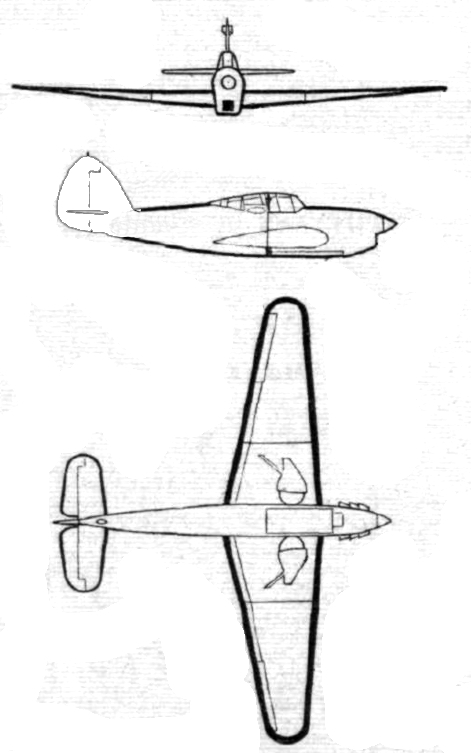 Plan 3 vues du Hawker Henley