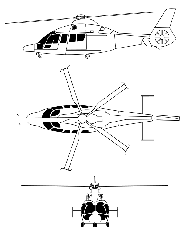 Plan 3 vues du Eurocopter EC-155