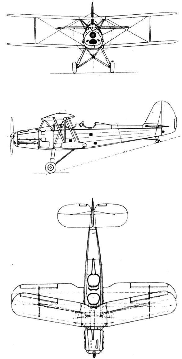 Plan 3 vues du Gotha Go 145